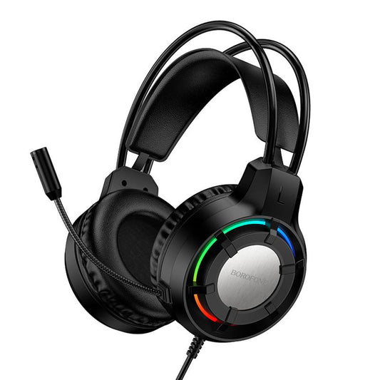 Gaming slušalke 3.5mm Borofone BO112 Wave, RGB, 2m, črne