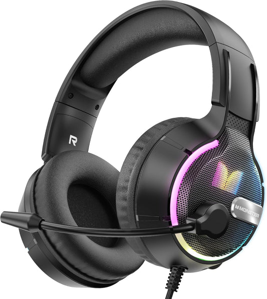 Gaming slušalke 3,5 mm Monster Mission 320, RGB, 1,9 m, črne