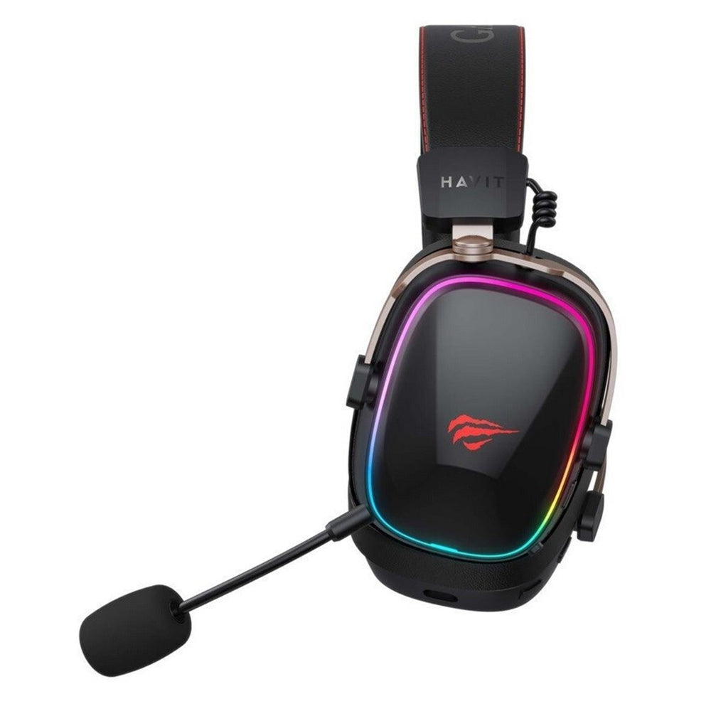 Brezžične igralne slušalke HAVIT H2039BG, RGB, BT / Wi-Fi / Žične, Črno Okraste