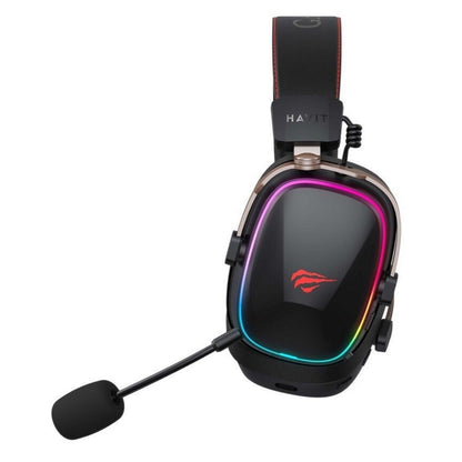 Brezžične igralne slušalke HAVIT H2039BG, RGB, BT / Wi-Fi / Žične, Črno Okraste
