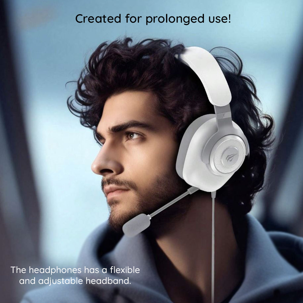 Gaming slušalke USB HAVIT H2230U, 1.8m, bele