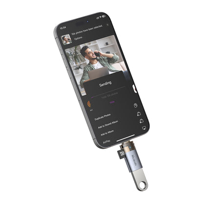 Lightning McDodo OT-7850 Card Reader, USB-A (OTG) - microSD, Black