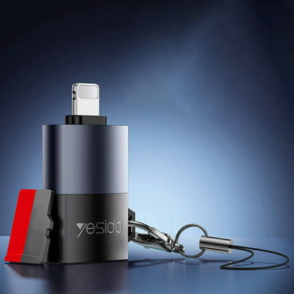 Bralnik kartic Lightning Yesido GS38, microSD, siv, ponovno zapakiran