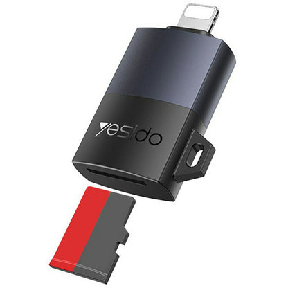 Bralnik kartic Lightning Yesido GS38, microSD, siv, ponovno zapakiran