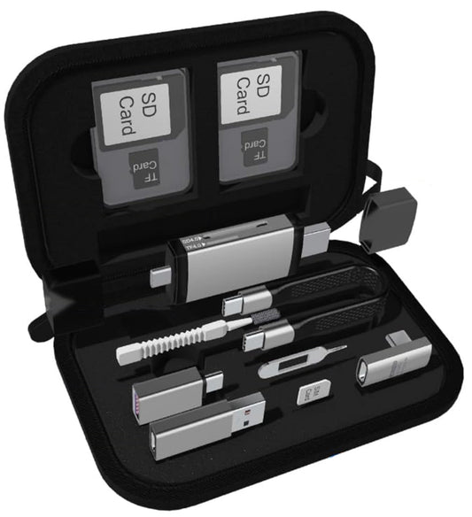 USB / USB-C OEM OmniLink Pro-002 Travel bralnik kartic, 7v1, siva