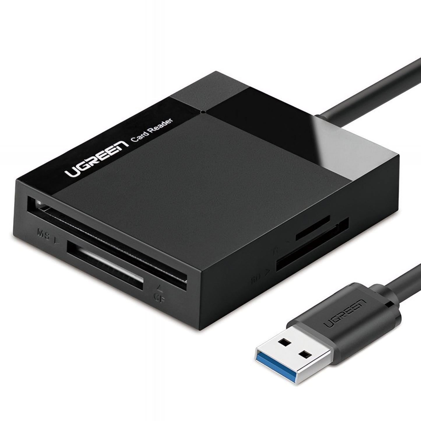 Bralnik kartic USB 3.0 UGREEN CR125, SD - microSD - CF - MS, črn