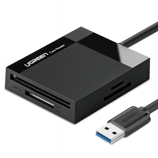 Bralnik kartic USB 3.0 UGREEN CR125, SD - microSD - CF - MS, črn