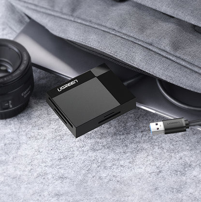 Bralnik kartic USB 3.0 UGREEN CR125, SD - microSD - CF - MS, črn
