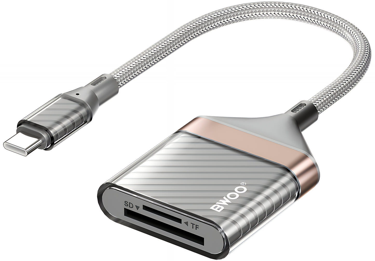 USB-C bralnik kartic BWOO BZ64, SD - microSD, Siva