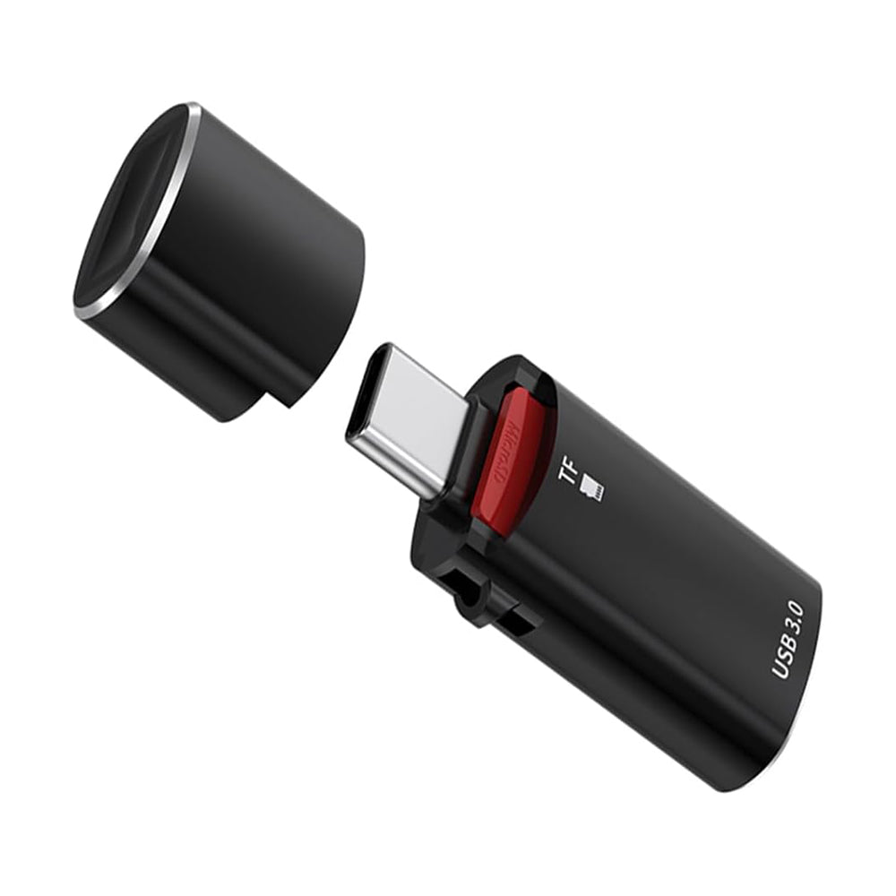 Bralnik kartic USB-C Techsuit AluVoltX, USB-A (OTG) - microSD, črn