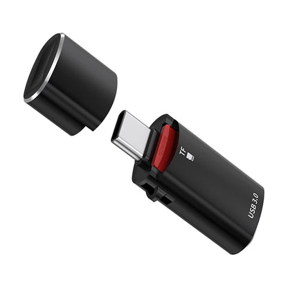 Bralnik kartic USB-C Techsuit AluVoltX, USB-A (OTG) - microSD, črn