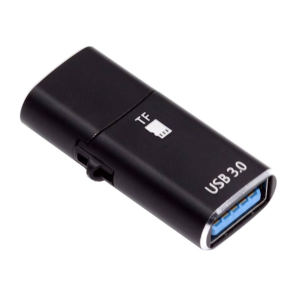 Bralnik kartic USB-C Techsuit AluVoltX, USB-A (OTG) - microSD, črn