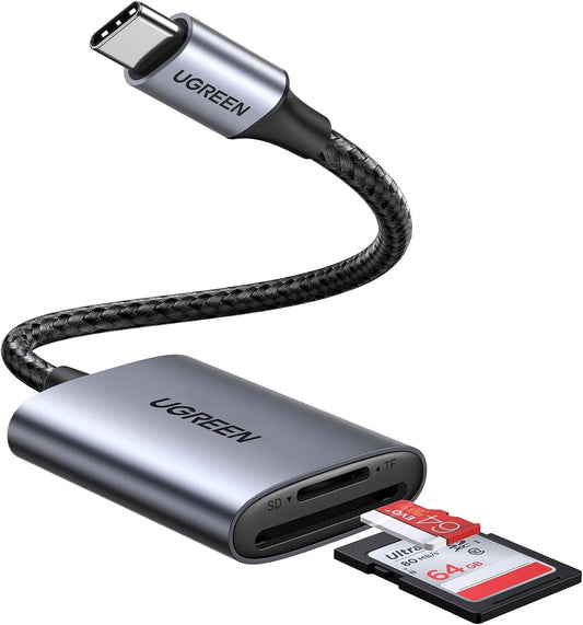 Bralnik kartic USB-C UGREEN CM401, SD - microSD, Siv