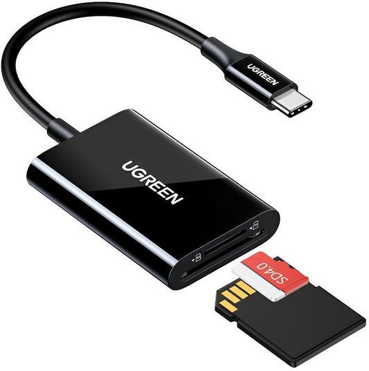 Bralnik kartic USB-C UGREEN CM265, SD - microSD, črn