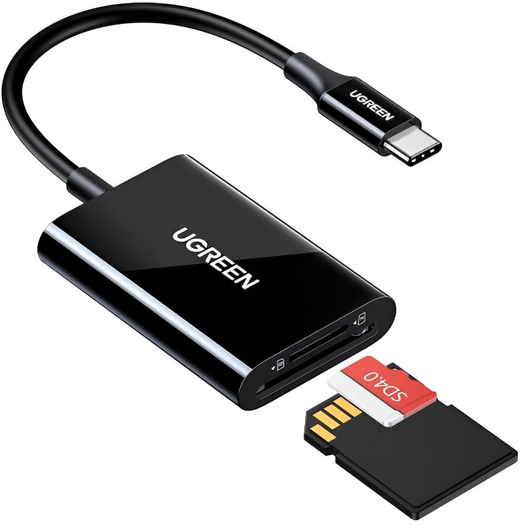 Bralnik kartic USB-C UGREEN CM265, SD - microSD, črn