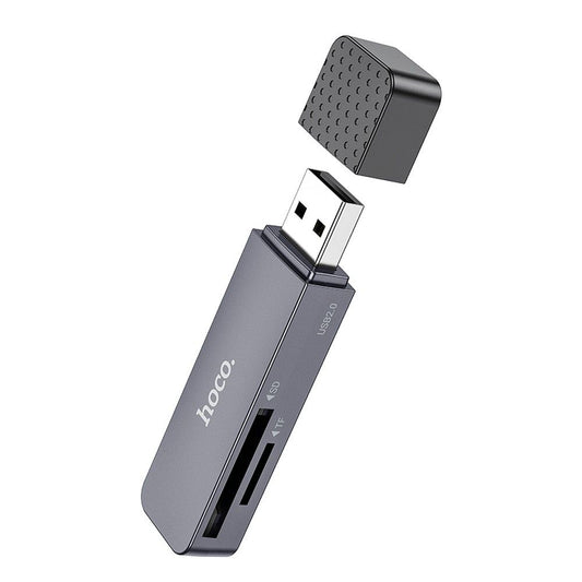 Bralnik kartic USB HOCO HB45, SD - microSD, Siv