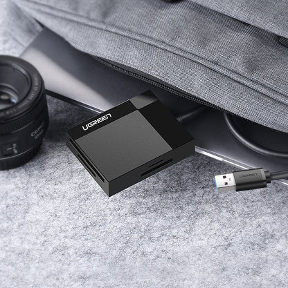 Bralnik kartic USB 3.0 UGREEN CR125, SD - microSD - CF - MS, črn