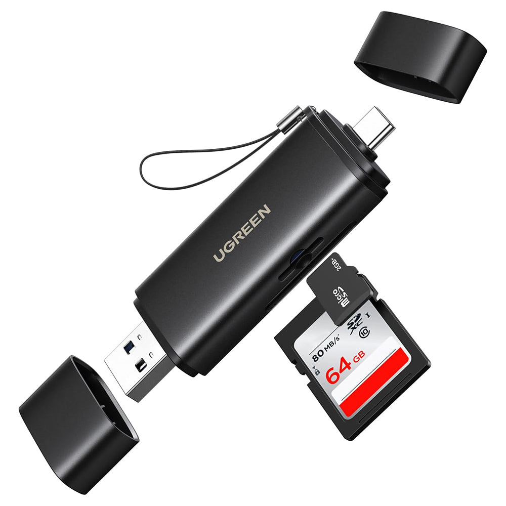 Bralnik kartic USB / USB-C UGREEN CM803 (65024), SD - microSD, črn