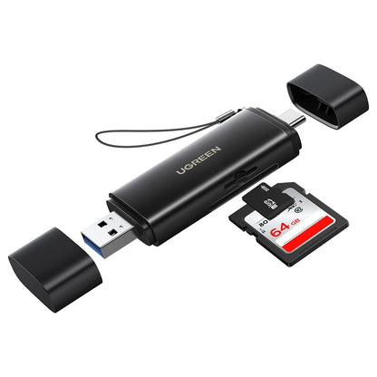 Bralnik kartic USB / USB-C UGREEN CM803 (65024), SD - microSD, črn