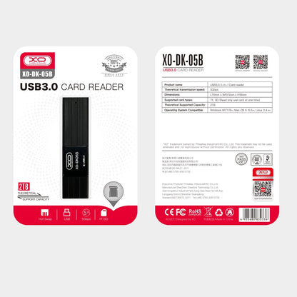Bralnik kartic USB 3.0 XO Design DK05B, SD - microSD, Črn