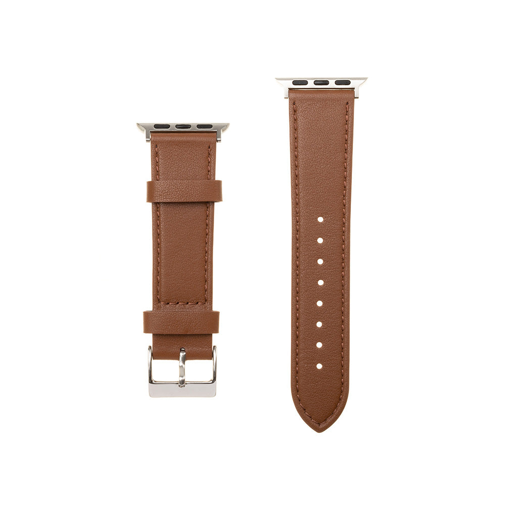 Pas Fixed Leather za Apple Watch 49mm / 46mm / 45mm / 44mm / 42mm Series, Rjava