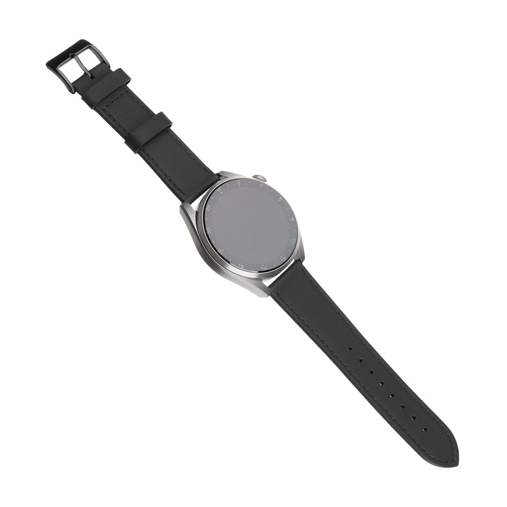 Pas Fixed Leather za Huawei Watch / Xiaomi Watch Series, 22mm, Črna