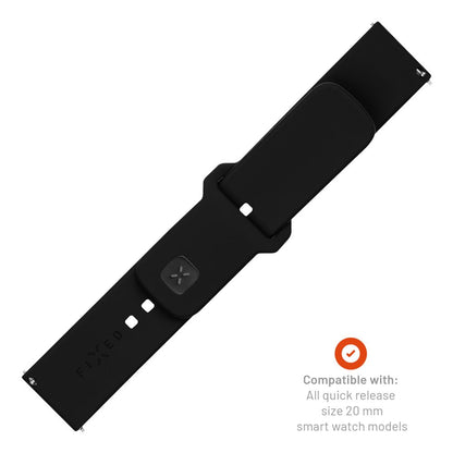 Pas Fixed Silicone Sporty za Samsung Galaxy Watch / Huawei Watch Series, 20mm, Črna