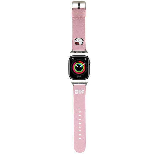 Pas Hello Kitty Leather Kitty Head za Apple Watch 42mm / 41mm / 40mm / 38mm Series, Roza