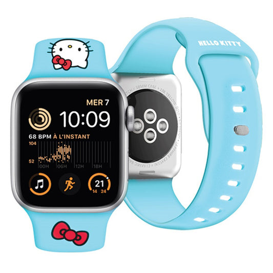 Pas Hello Kitty Silicone Kitty Head za Apple Watch 42mm / 41mm / 40mm / 38mm Series, Modra