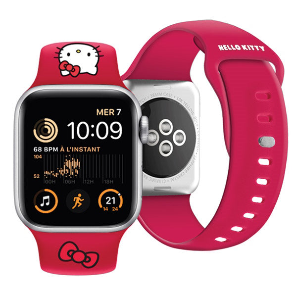 Pas Hello Kitty Silicone Kitty Head za Apple Watch 42mm / 41mm / 40mm / 38mm Series, Rdeča