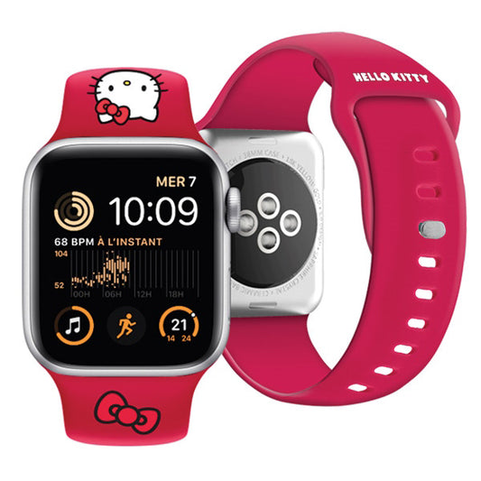 Pas Hello Kitty Silicone Kitty Head za Apple Watch 42mm / 41mm / 40mm / 38mm Series, Rdeča