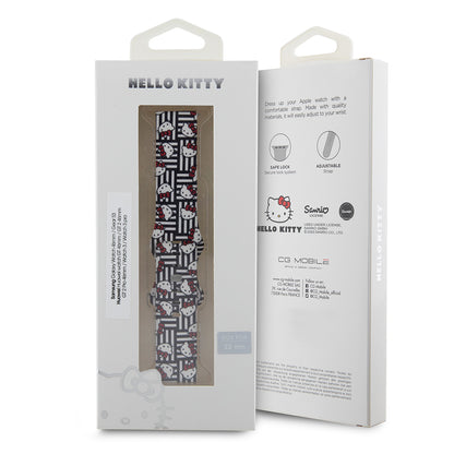 Pas Hello Kitty Silicone Kitty Heads & Stripes za Samsung Galaxy Watch / Huawei Watch Series, Črna