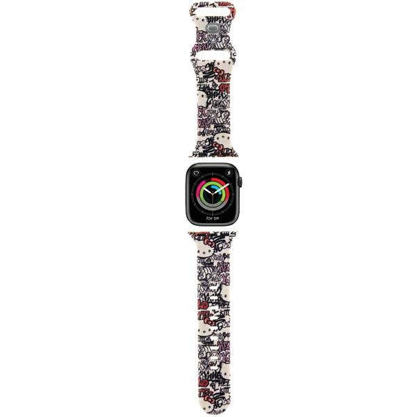 Pas Hello Kitty Silicone Tags Graffiti za Apple Watch 42mm / 41mm / 40mm / 38mm Series, Bež