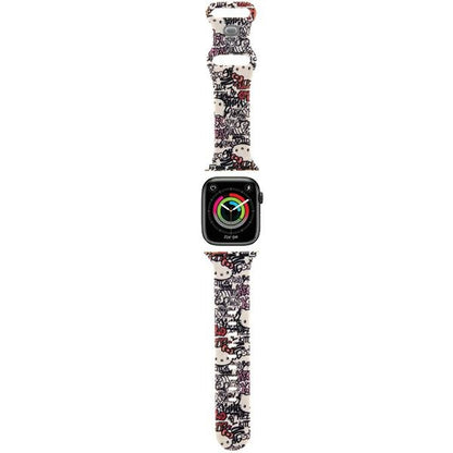 Pas Hello Kitty Silicone Tags Graffiti za Apple Watch 42mm / 41mm / 40mm / 38mm Series, Bež