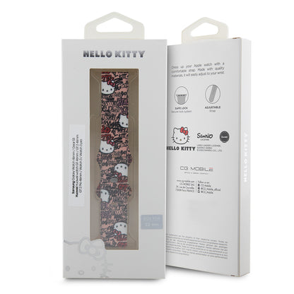 Pas Hello Kitty Silicone Tags Graffiti za Samsung Galaxy Watch / Huawei Watch 46mm / 45mm / 41mm Series, Roza