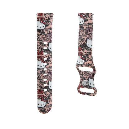 Pas Hello Kitty Silicone Tags Graffiti za Samsung Galaxy Watch / Huawei Watch Series, Roza