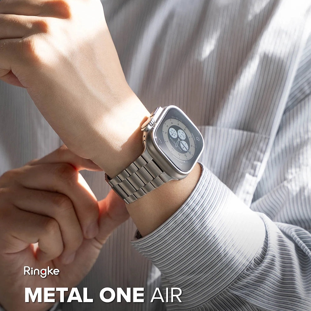 Pas Ringke Metal One Air za Apple Watch 49mm / 46mm / 45mm / 44mm Series, Srebrn.