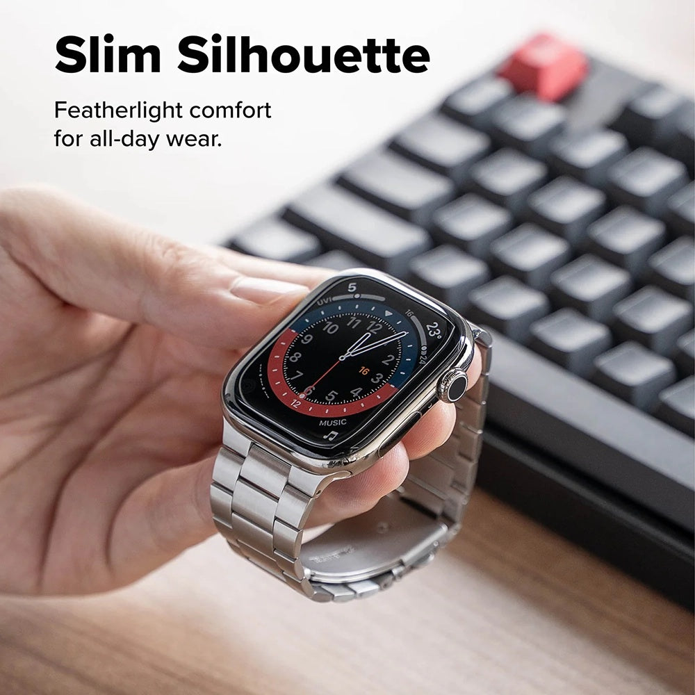 Pas Ringke Metal One Air za Apple Watch 49mm / 46mm / 45mm / 44mm Series, Srebrn.