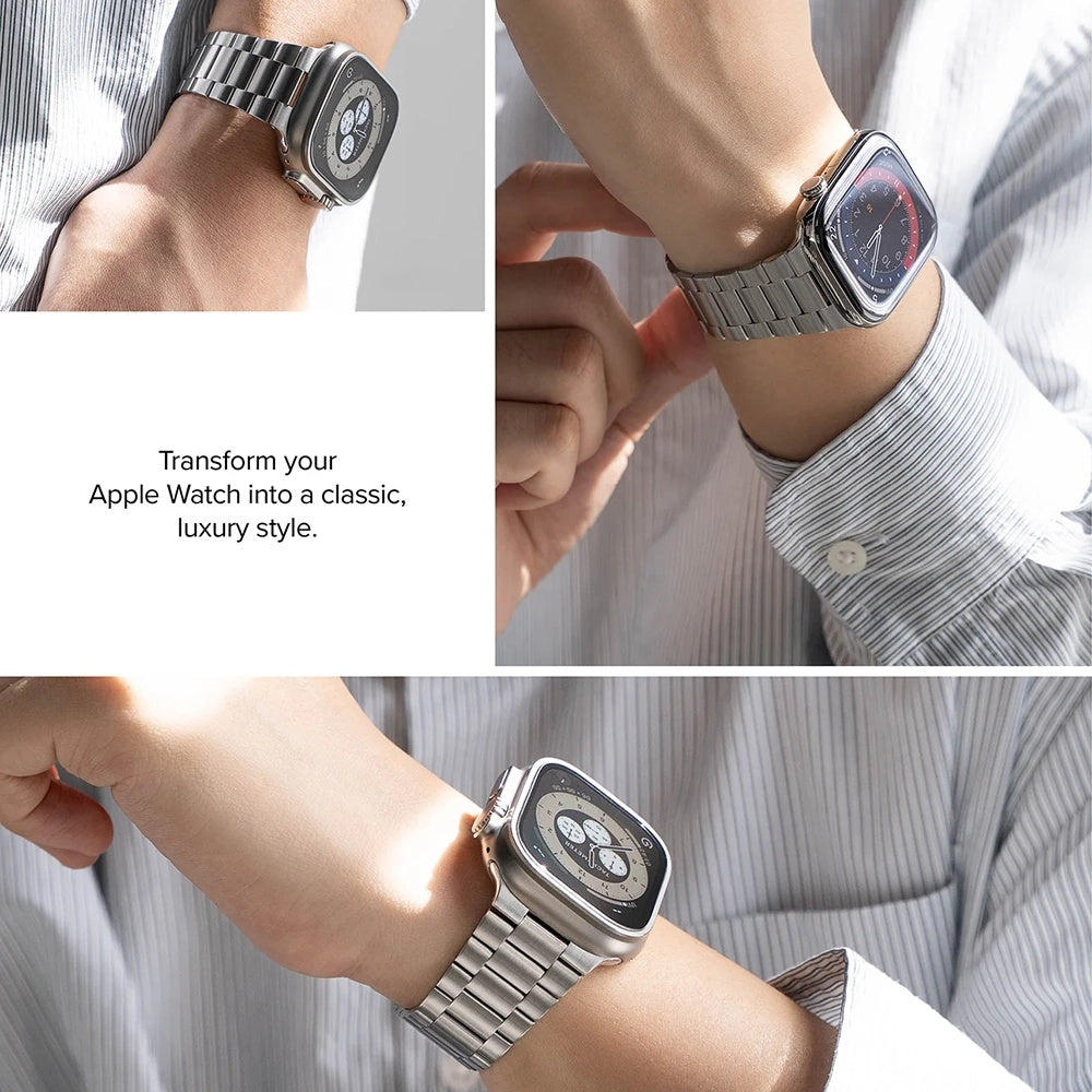 Pas Ringke Metal One Air za Apple Watch 49mm / 46mm / 45mm / 44mm Series, Srebrn.
