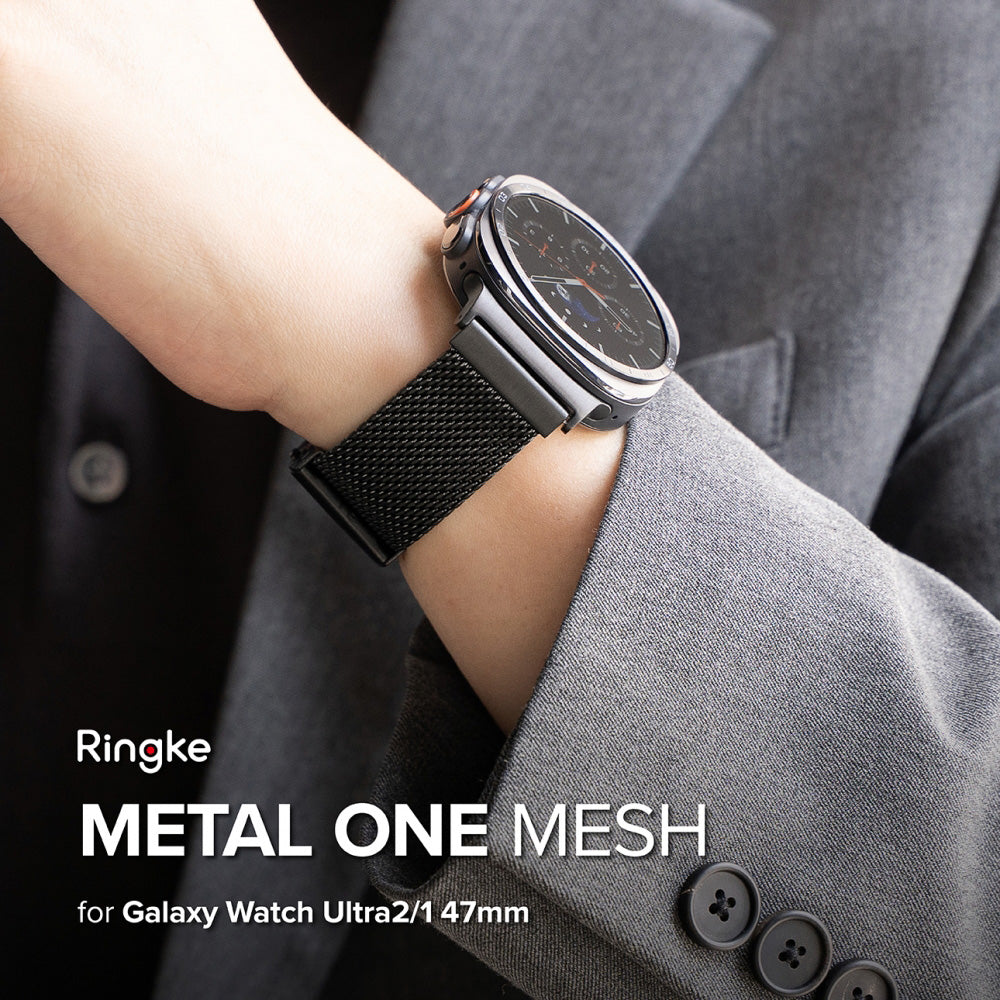 Pašček Ringke Metal One Mesh za Samsung Galaxy Watch Ultra2, črn