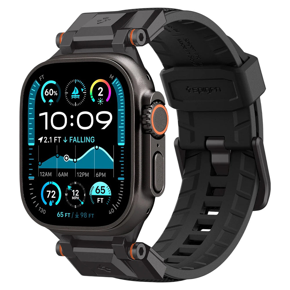Trak Spigen DuraPro Armor za Apple Watch 49mm / 46mm / 45mm / 44mm / 42mm serije, črna AMP06065