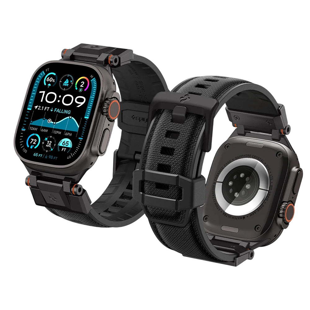 Trak Spigen DuraPro Armor za Apple Watch 49mm / 46mm / 45mm / 44mm / 42mm serije, črna AMP06065