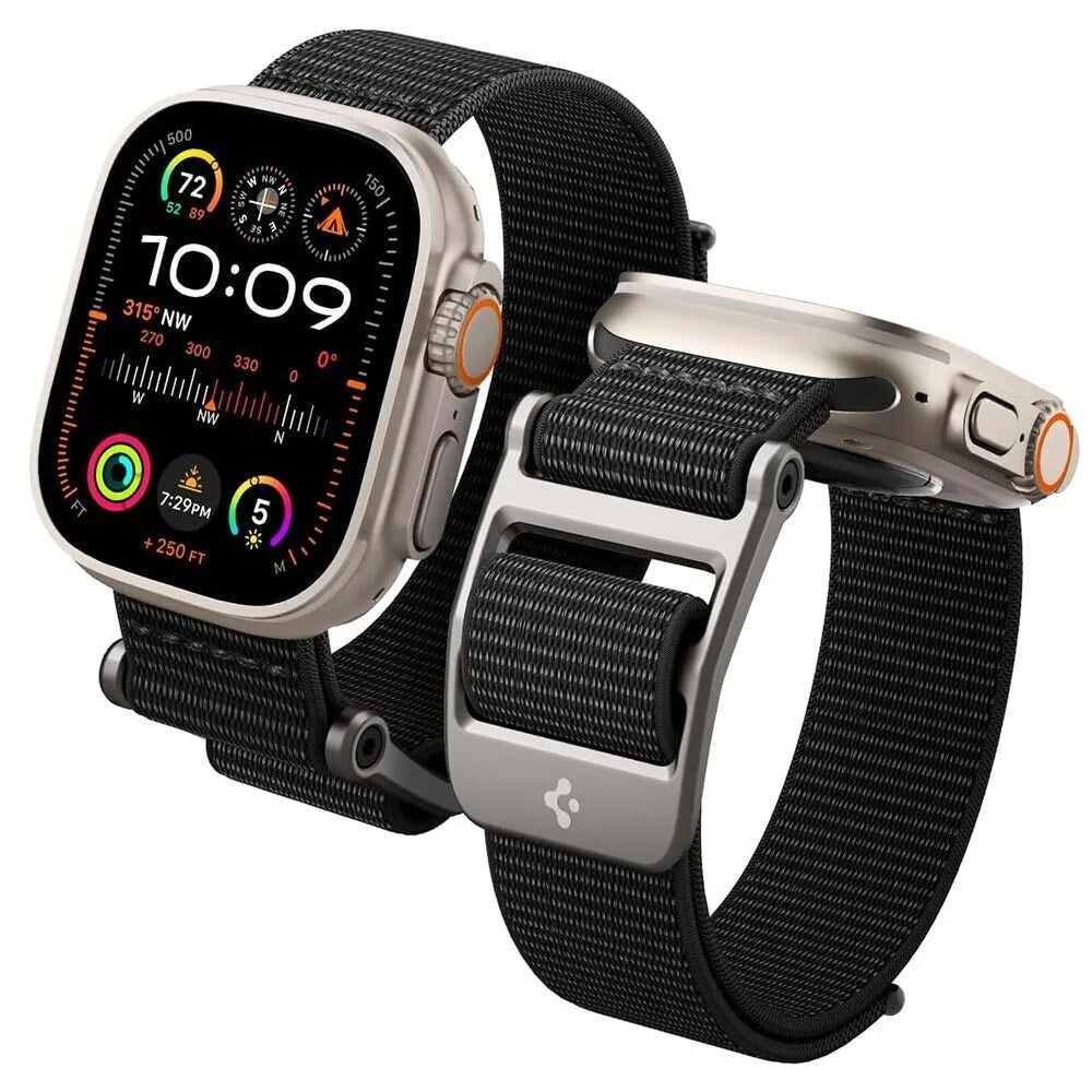 Trak Spigen DuraPro Flex za Apple Watch 49mm / 46mm / 45mm / 44mm serije, črna AMP02465