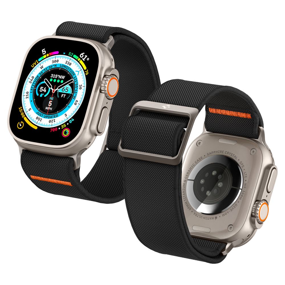 Pas Spigen Fit Lite Ultra za Apple Watch 49mm / 46mm / 45mm / 44mm / 42mm Series, črn AMP05983