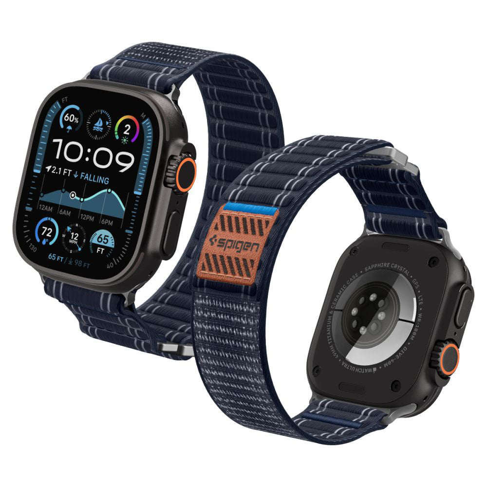Pašček Spigen WBF0 za Apple Watch 49mm / 46mm / 45mm / 44mm serije, temno moder AMP10143