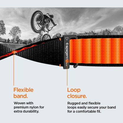 Pas Spigen WBF1 za Apple Watch 49mm / 46mm / 45mm / 44mm Series, Črno Oranžen