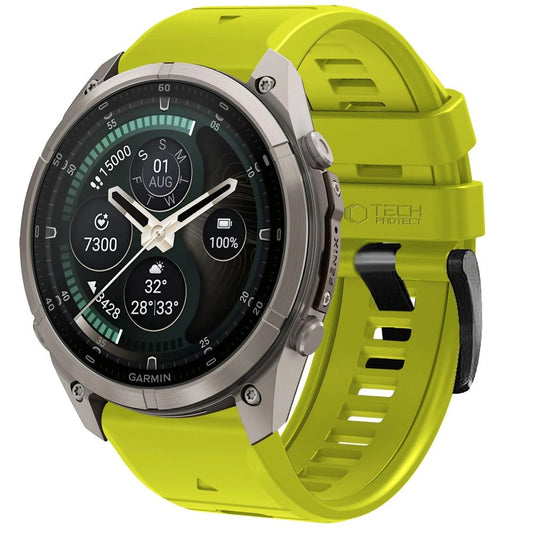 Techsuit silikonski pašček za Garmin Fenix 5X / 5X Plus / 6X / 6X Pro / 7X / 8 / 8 Pro / 9 / 9 Pro, zeleno
