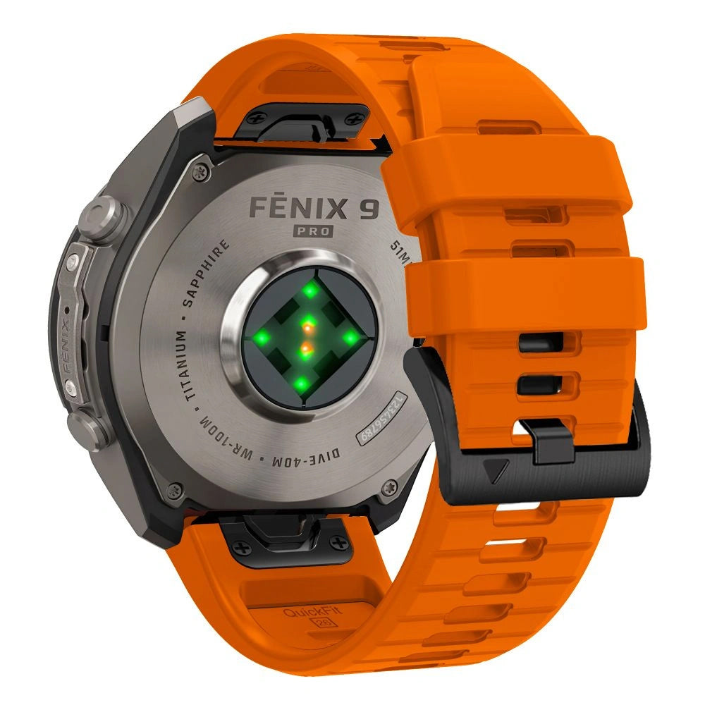Silikonski pašček Techsuit za Garmin Fenix 5 / 6 / 6 Pro / 7 / 8 / 8 Pro / E / 9 / 9 Pro, oranžen