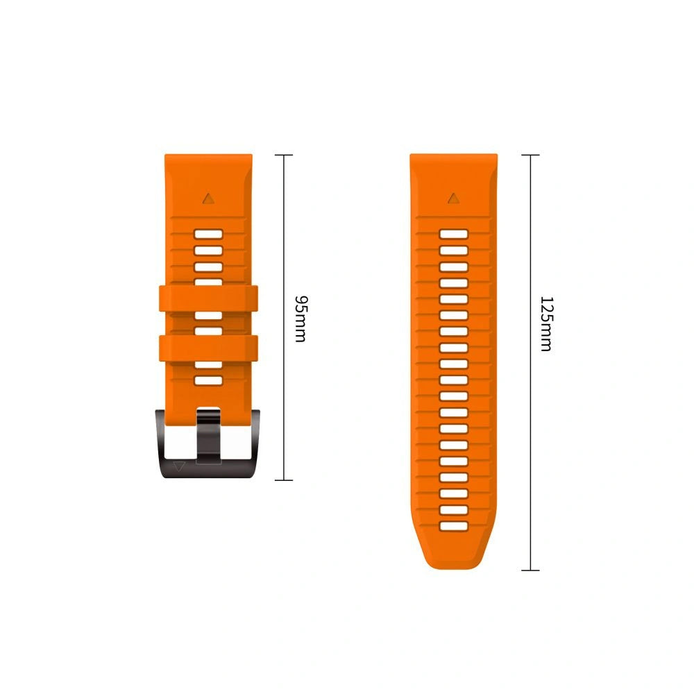 Silikonski pašček Techsuit za Garmin Fenix 5 / 6 / 6 Pro / 7 / 8 / 8 Pro / E / 9 / 9 Pro, oranžen
