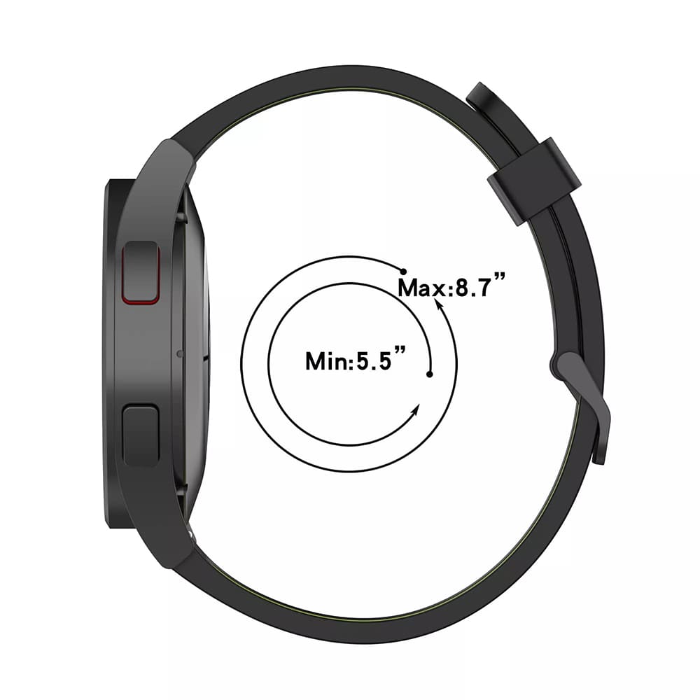 Pas Techsuit W002 za Samsung Galaxy Watch / Huawei Watch Series, 20mm, Črna